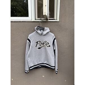 Polo Ralph Lauren Script Hoodie Size Large Gray